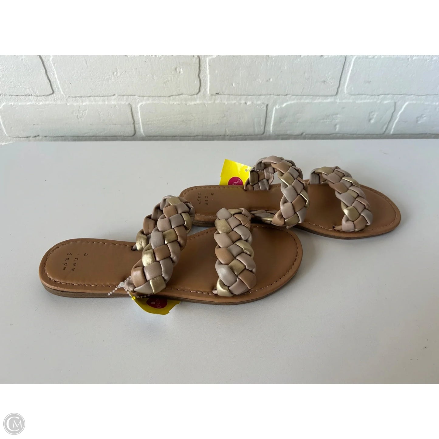 Sandals Flats By A New Day In Brown & Gold, Size: 7