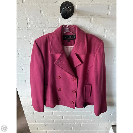 Coat Peacoat By Cmc In Pink, Size: L