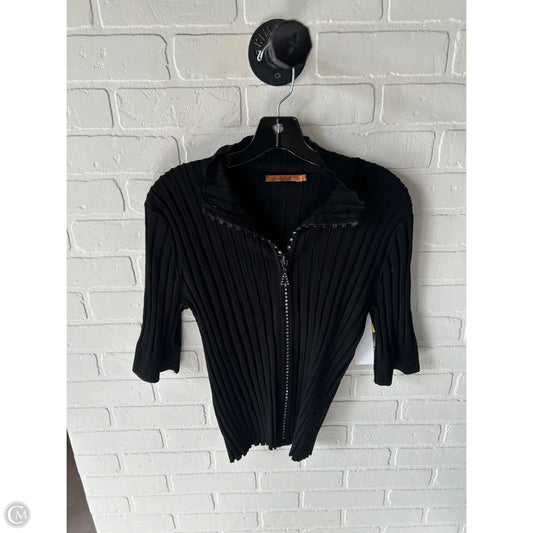 Sweater Cardigan By Belldini In Black & Silver, Size: L