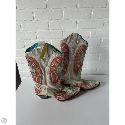 Boots Western By Corral In Cream & Orange, Size: 10