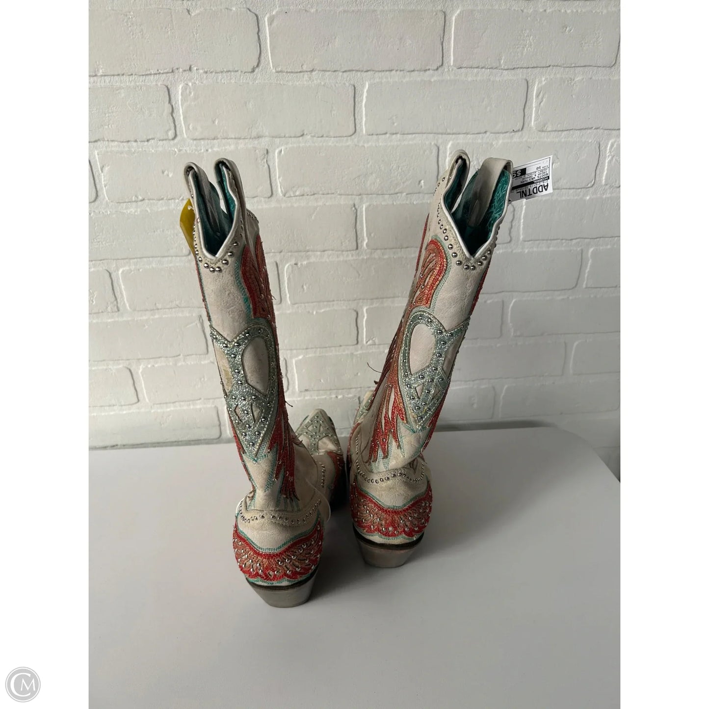 Boots Western By Corral In Cream & Orange, Size: 10
