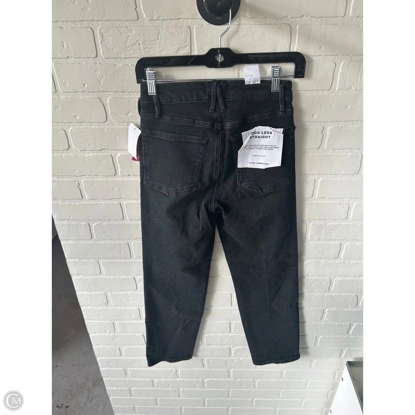 Jeans Straight By Good American In Black Denim, Size: 4