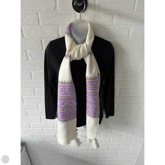 Scarf Winter By Talbots In Cream & Purple