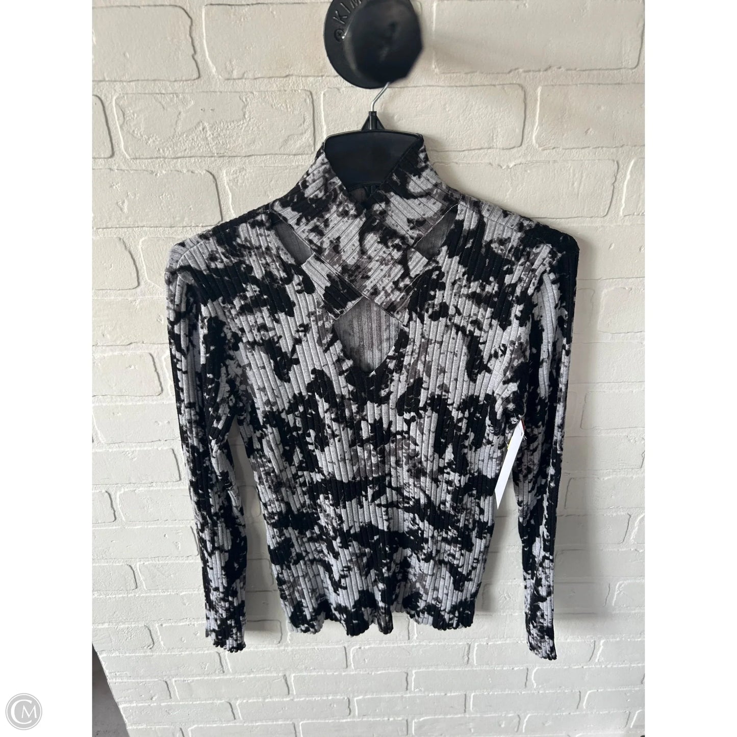 Top Long Sleeve By Rock And Republic In Black & Grey, Size: L