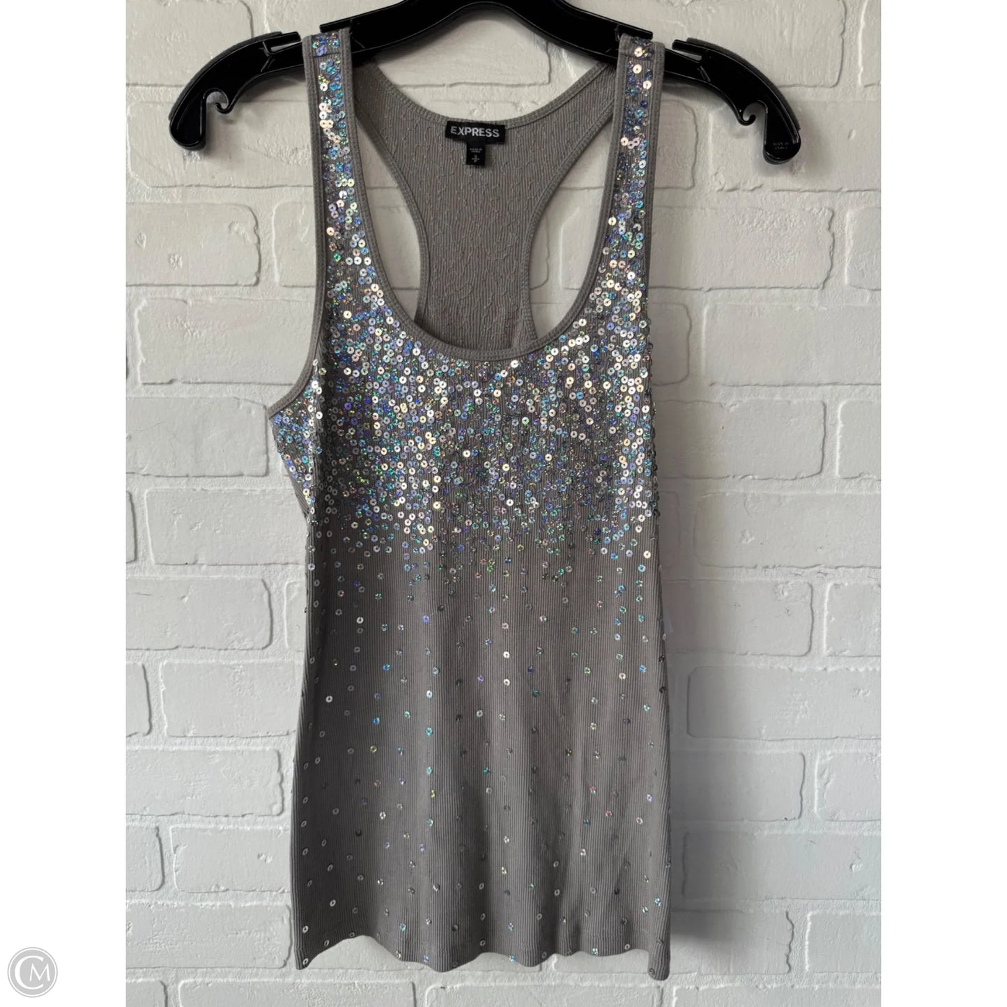 Tank Top By Express In Grey & Silver, Size: S