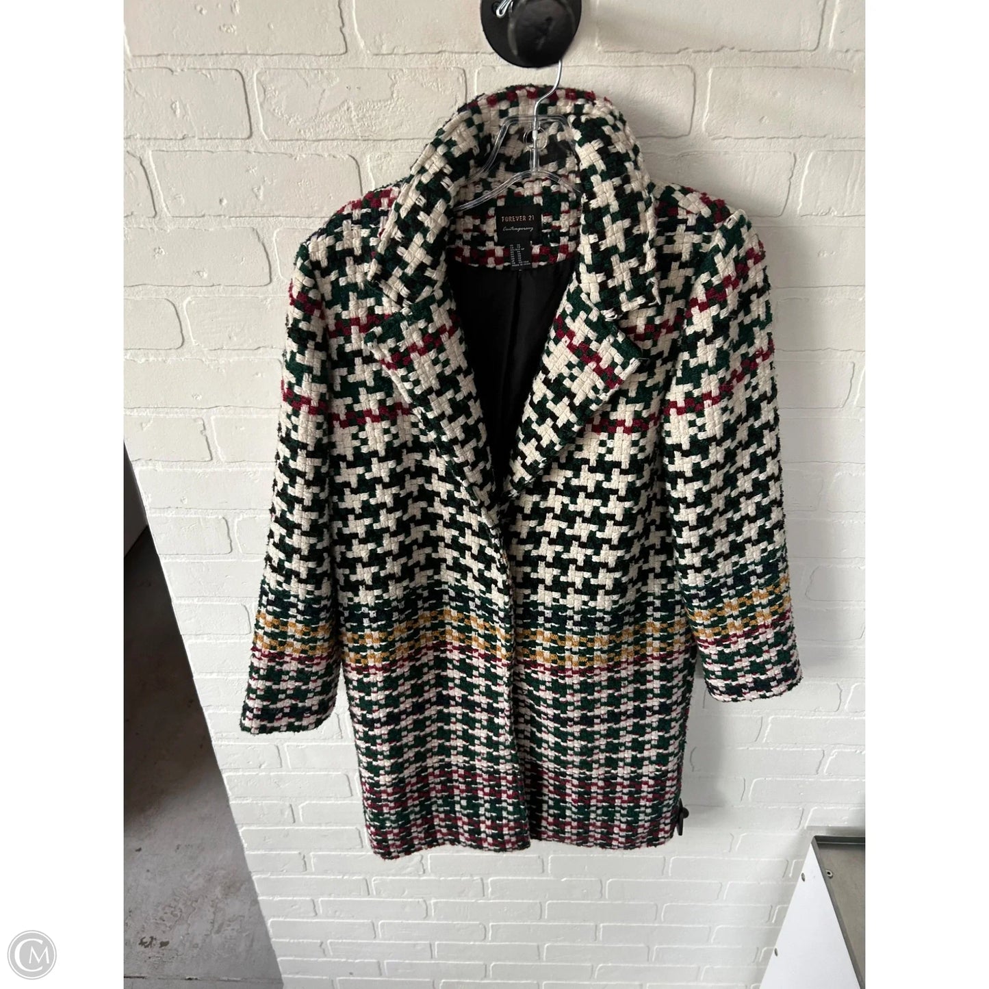 Coat Parka By Forever 21 In Black & Green, Size: Xs