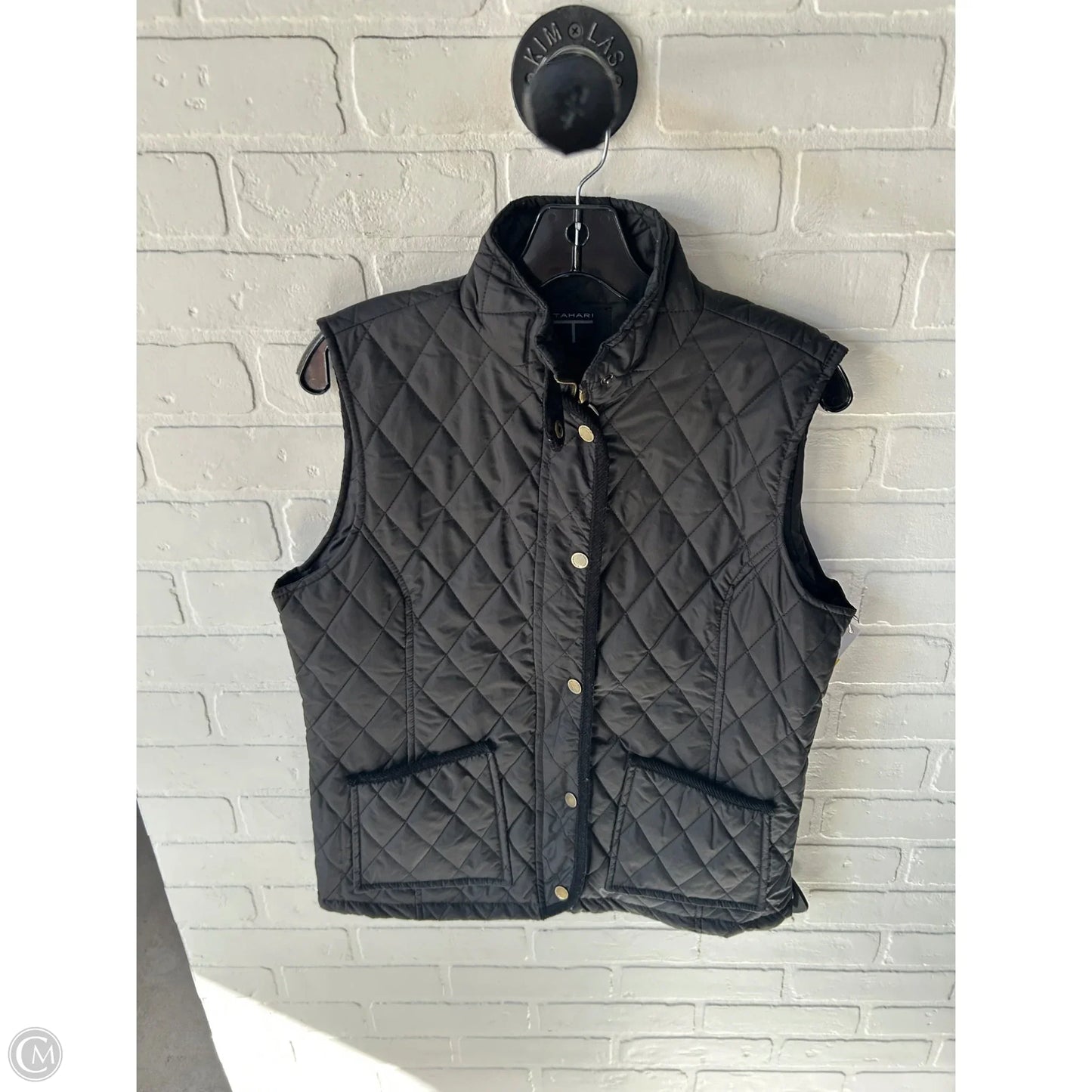 Vest Puffer & Quilted By Tahari In Black, Size: L