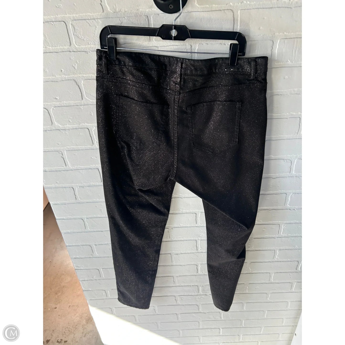 Jeans Skinny By H&m In Black & Silver, Size: 14