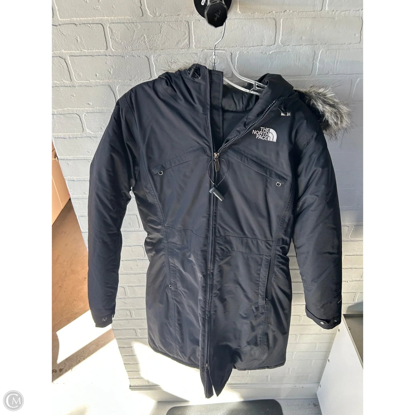 Coat Parka By The North Face In Blue & Grey, Size: L