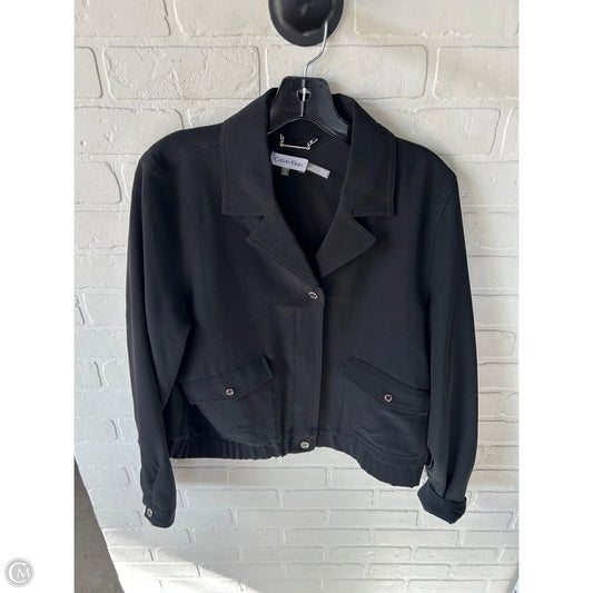 Jacket Other By Calvin Klein In Black & Silver, Size: L