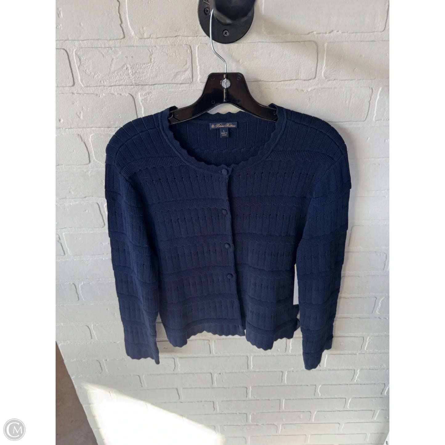Sweater Cardigan By Brooks Brothers In Navy, Size: L