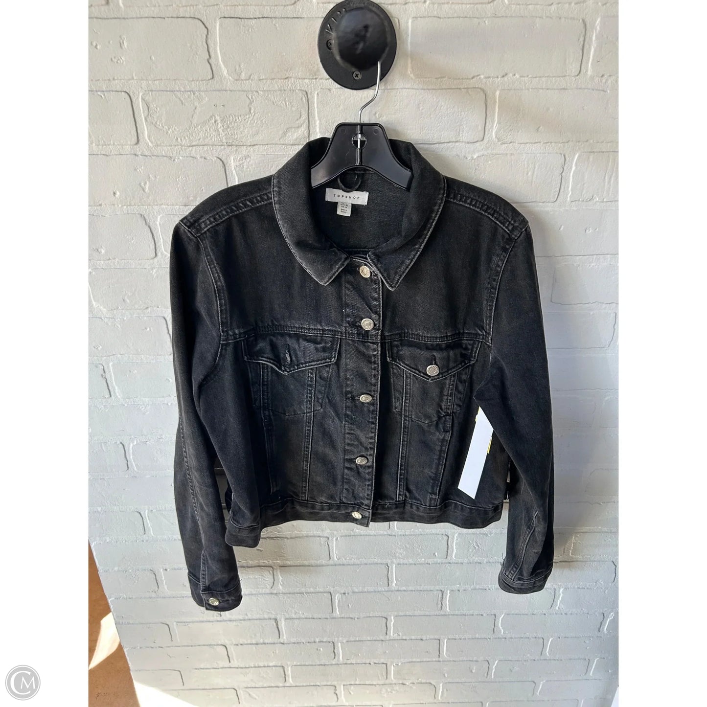 Jacket Denim By Top Shop In Black Denim, Size: M