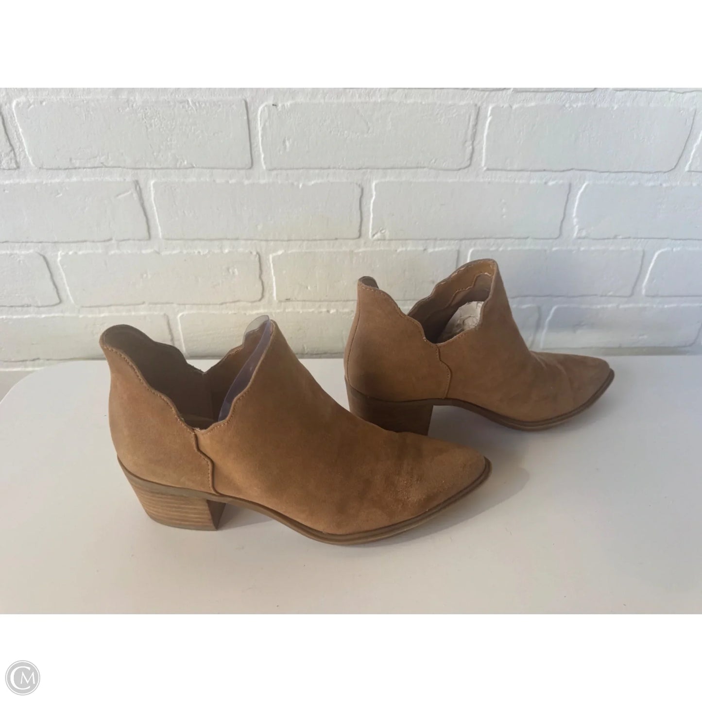 Boots Ankle Heels By Betsey Johnson In Brown, Size: 7.5