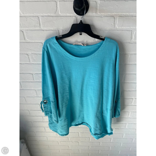 Top 3/4 Sleeve By Soft Surroundings In Blue, Size: 3x