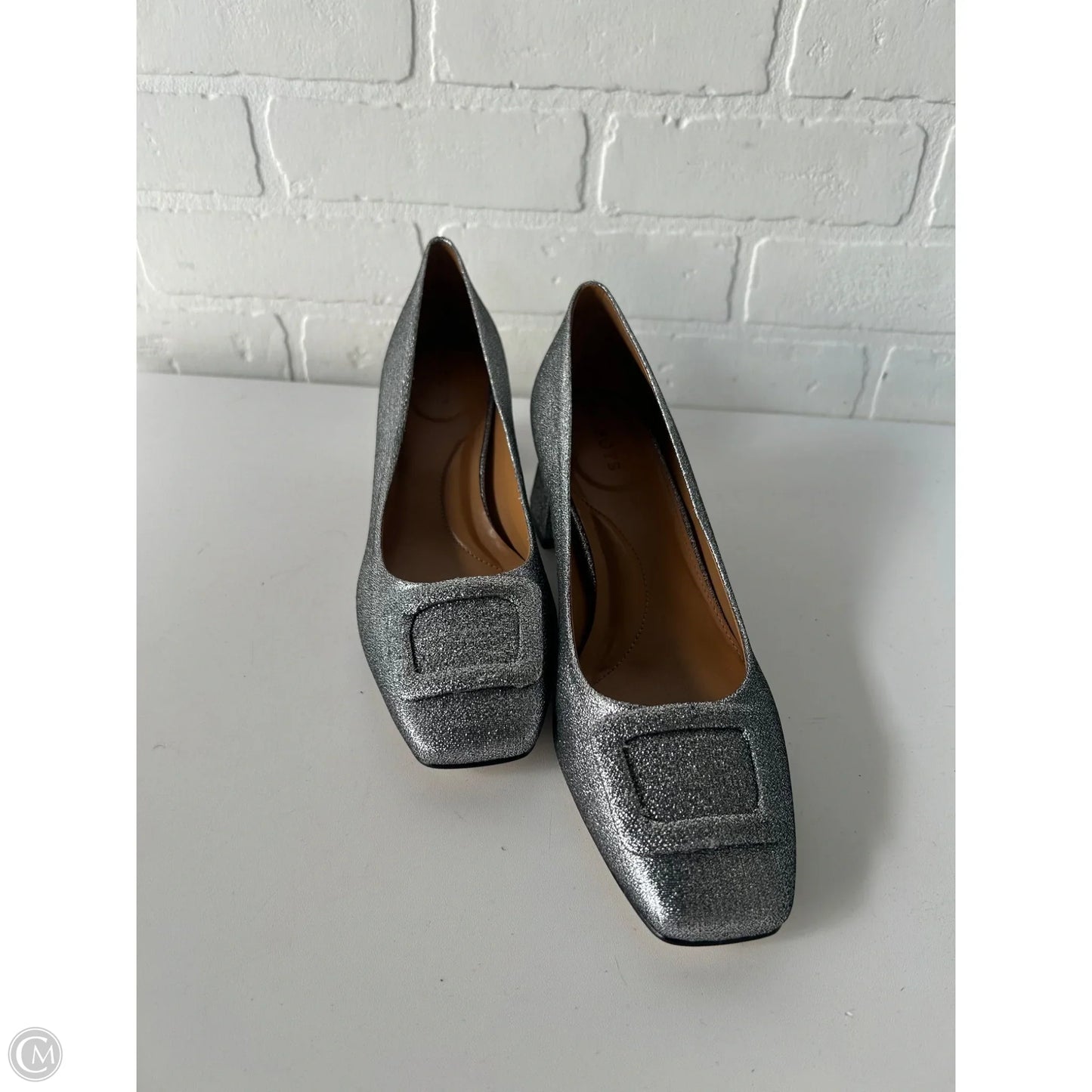 Shoes Heels Block By Talbots In Silver, Size: 10