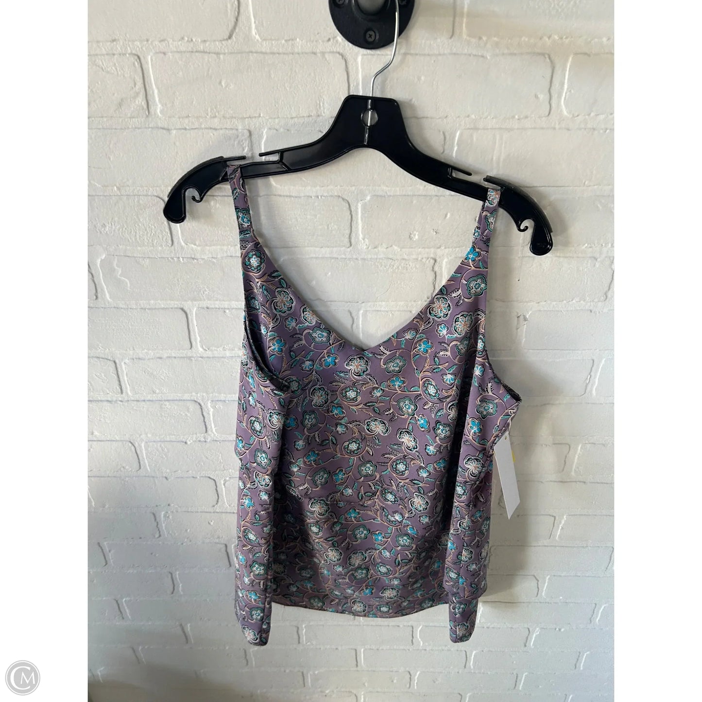 Blouse Sleeveless By Cabi In Purple & White, Size: M