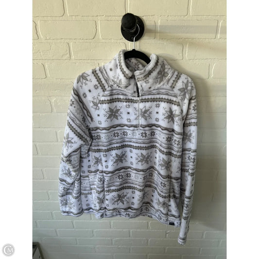 Jacket Fleece By Eddie Bauer In Grey & White, Size: Xl