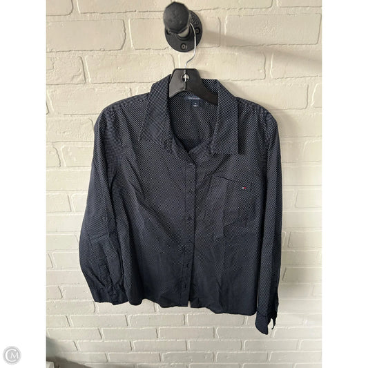 Top Long Sleeve By Tommy Hilfiger In Blue & Pink, Size: M