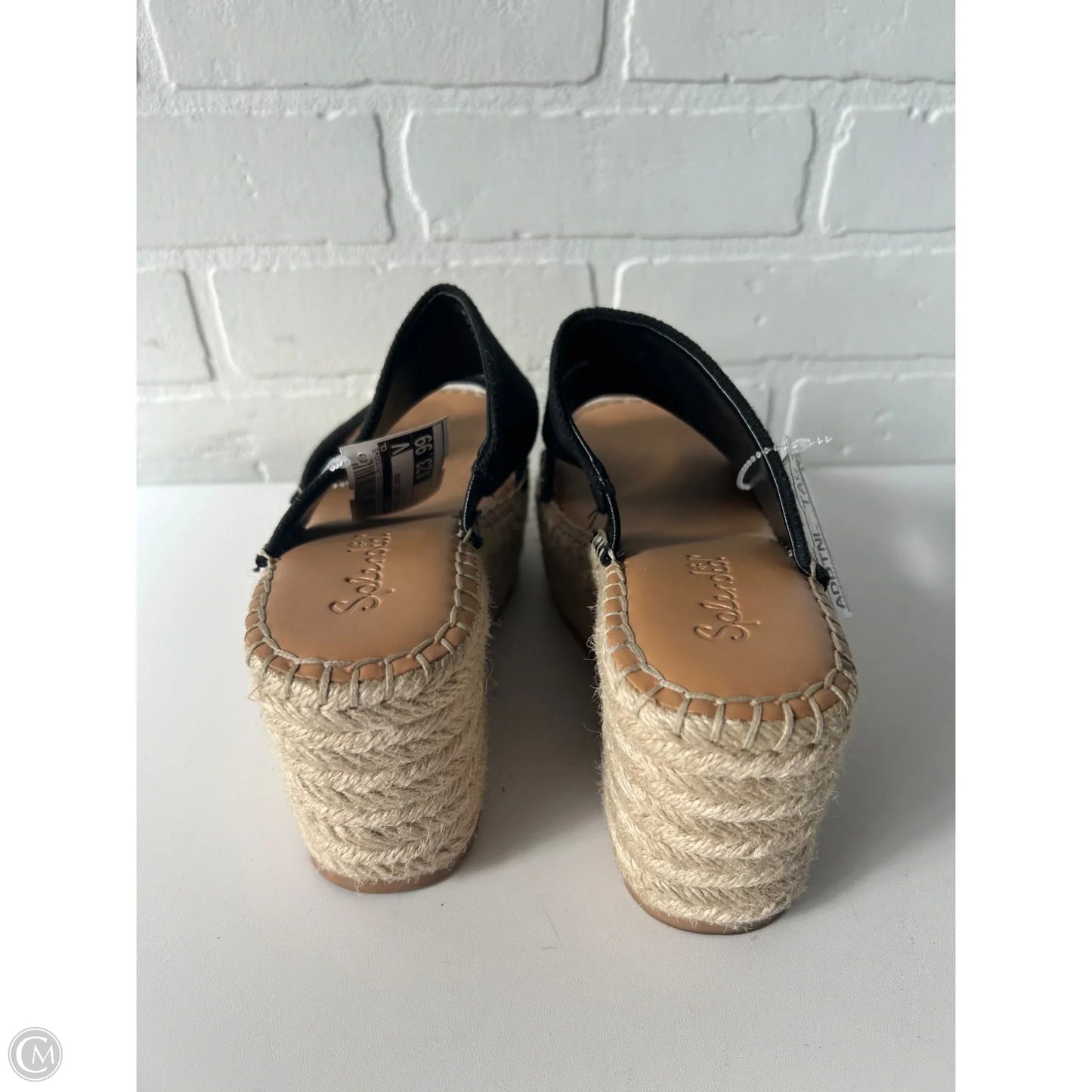 Sandals Heels Wedge By Splendid In Black & Tan, Size: 7