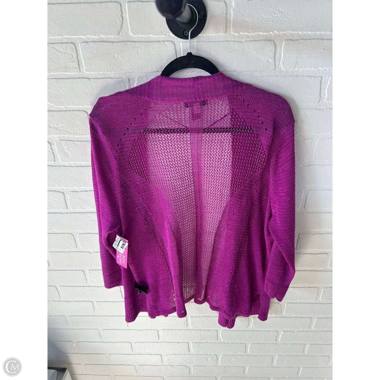 Sweater Cardigan By Alfani In Purple, Size: Xl