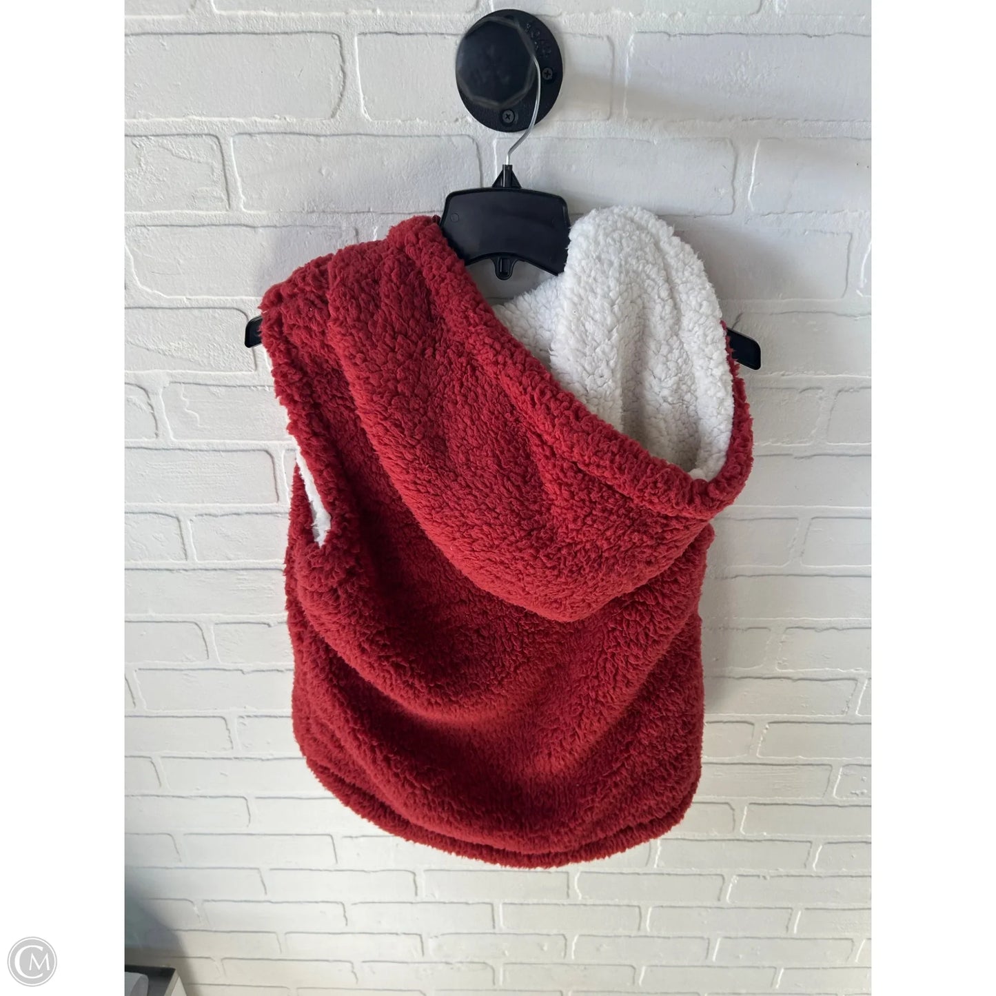 Vest Fleece By Love Tree In Orange & White, Size: S