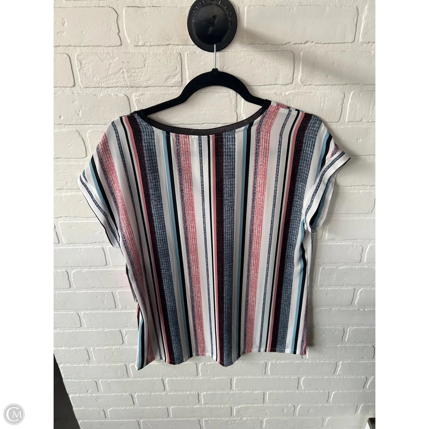 Top Short Sleeve By Worthington In Black & White, Size: M