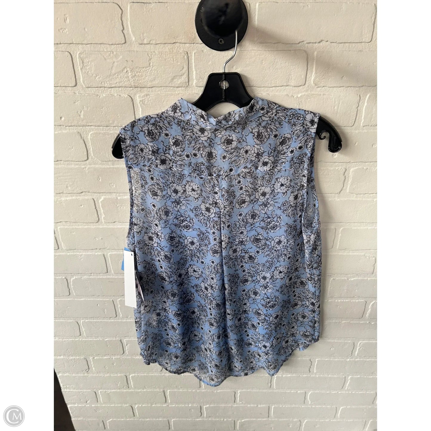Top Sleeveless By Liz Claiborne In Blue & Grey, Size: M