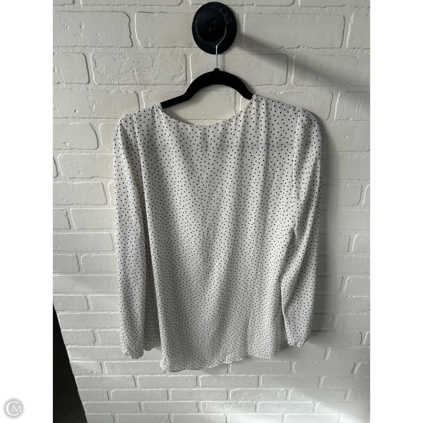 Blouse Long Sleeve By White House Black Market In Black & White, Size: M