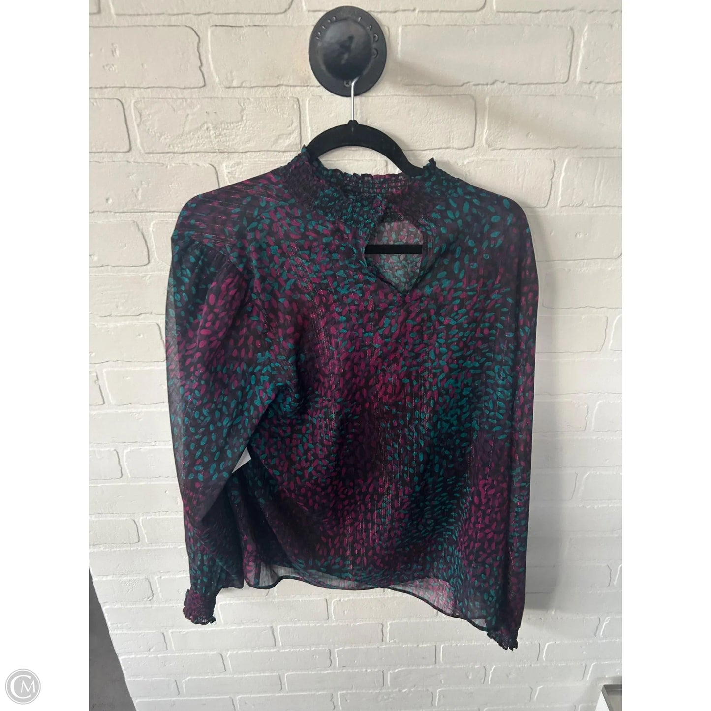 Top Long Sleeve By Express In Black & Grey, Size: Xl