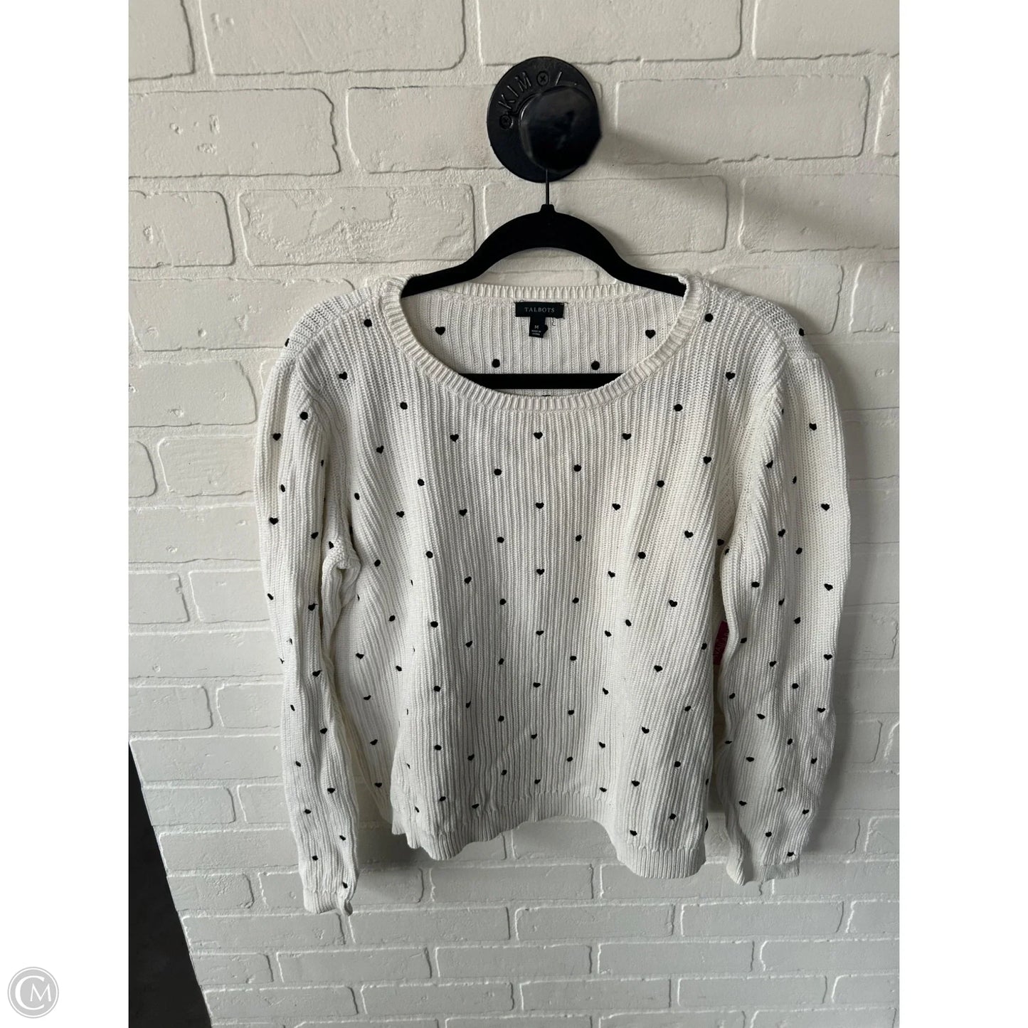 Sweater By Talbots In Blue & White, Size: M