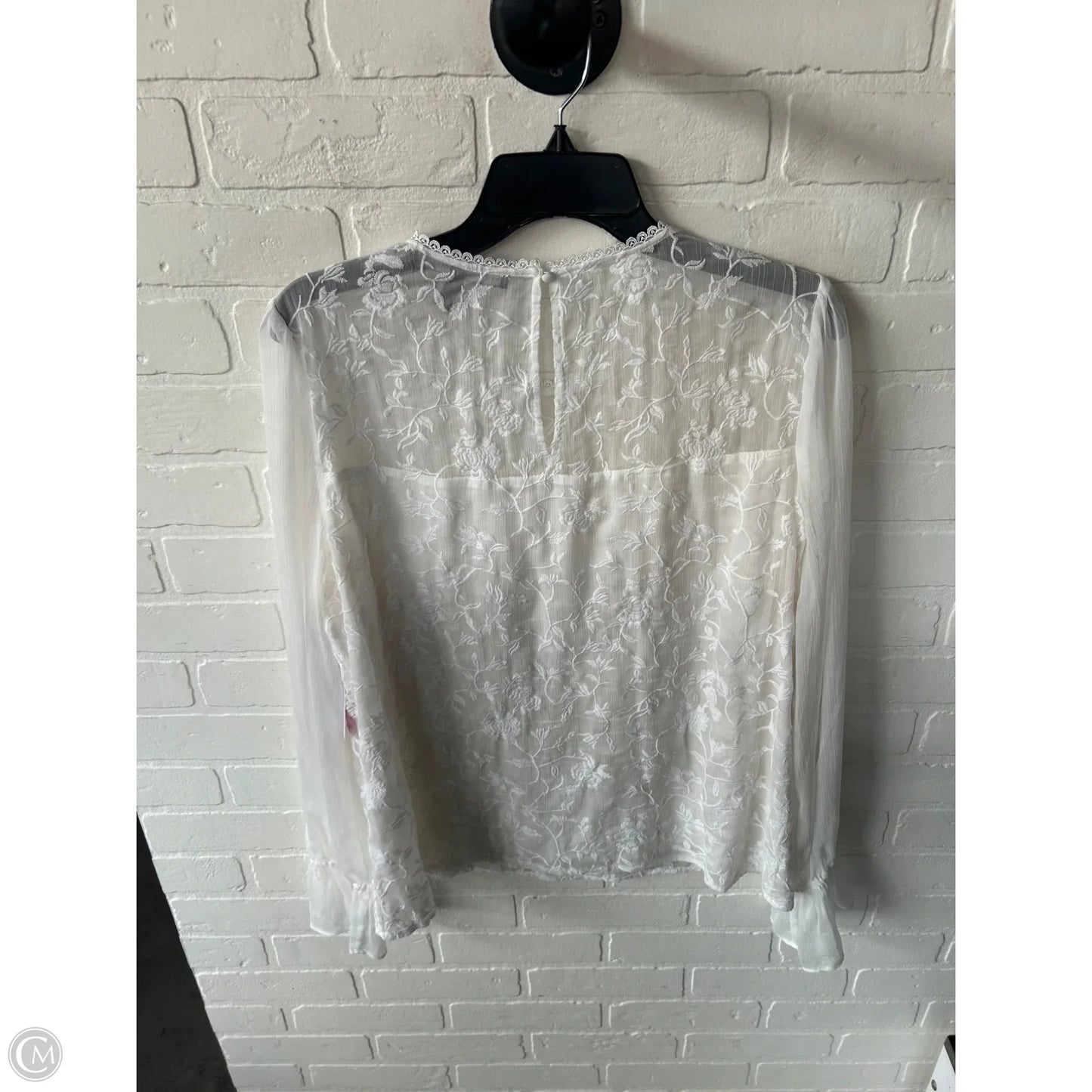 Blouse Long Sleeve By White House Black Market In White, Size: L