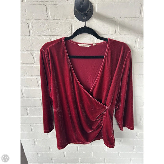 Top 3/4 Sleeve By Soft Surroundings In Red, Size: Xl