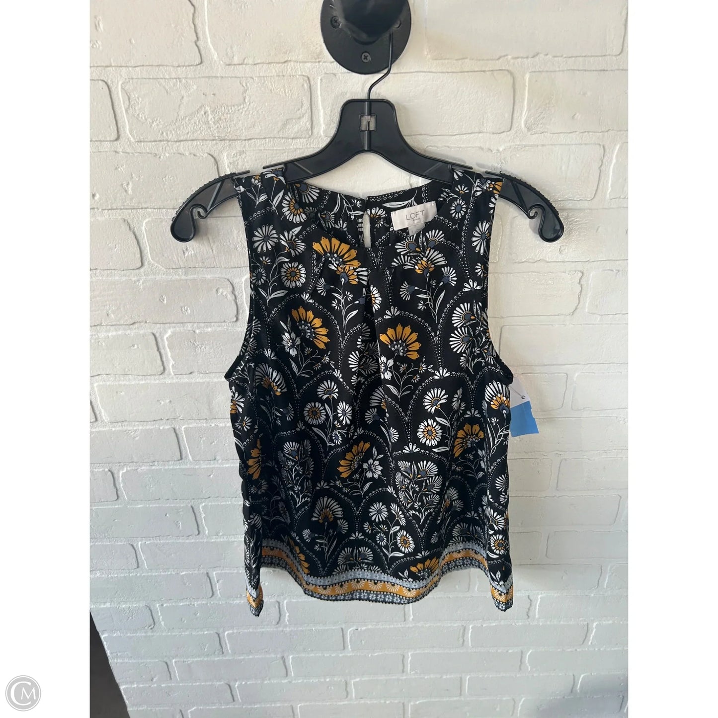 Blouse Sleeveless By Loft In Black & White, Size: S