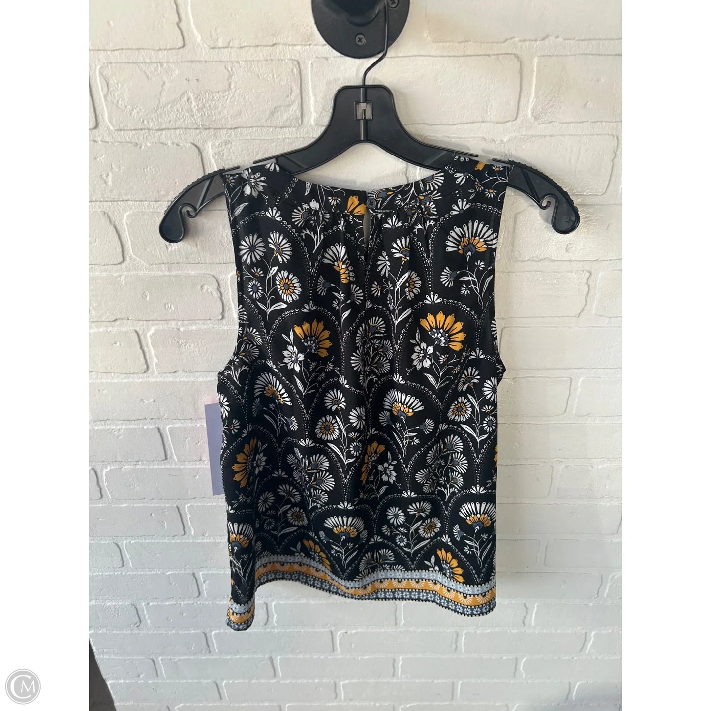 Blouse Sleeveless By Loft In Black & White, Size: S