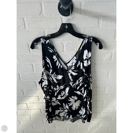 Blouse Sleeveless By Nordstrom In Black & White, Size: Xl