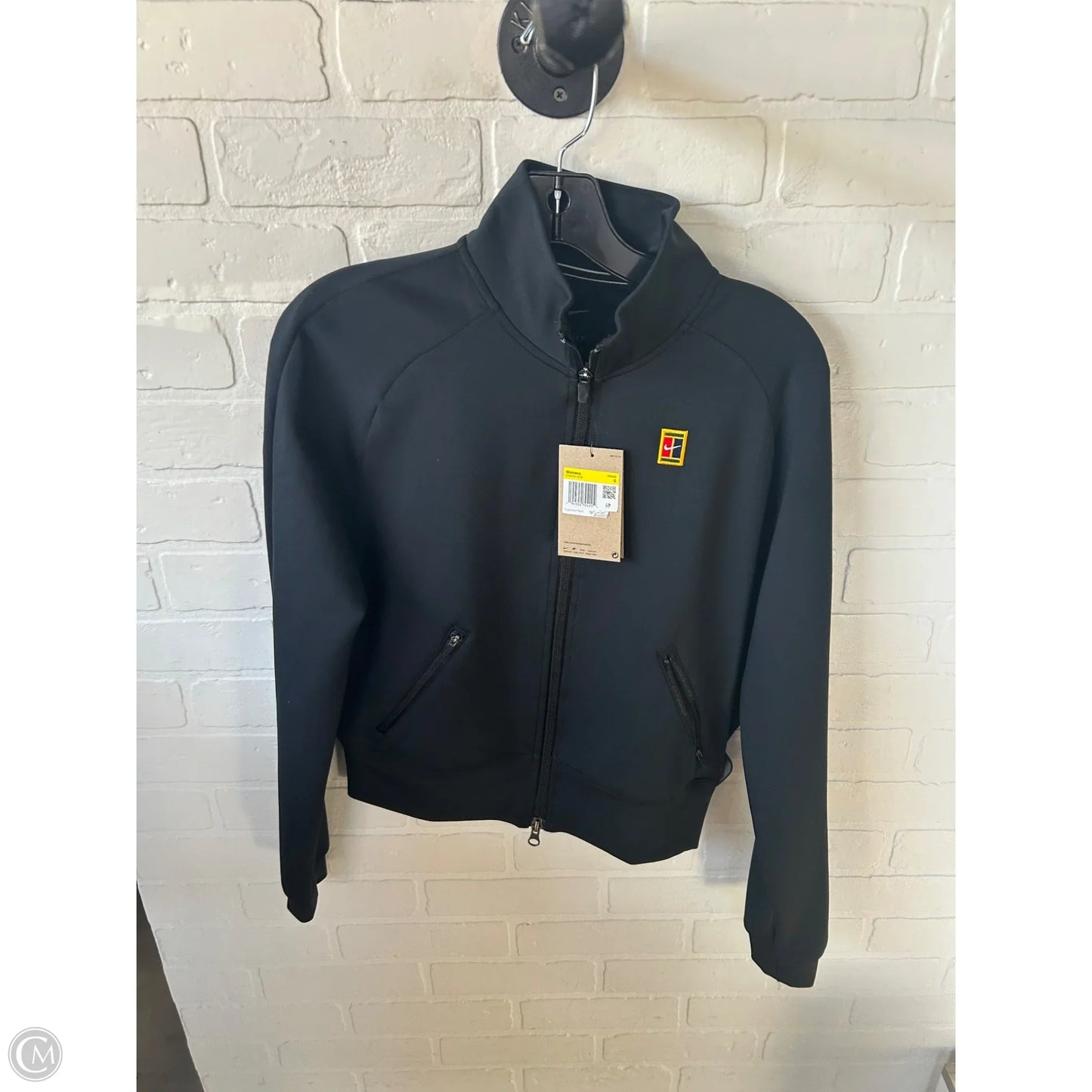 Athletic Jacket By Nike In Black, Size: S