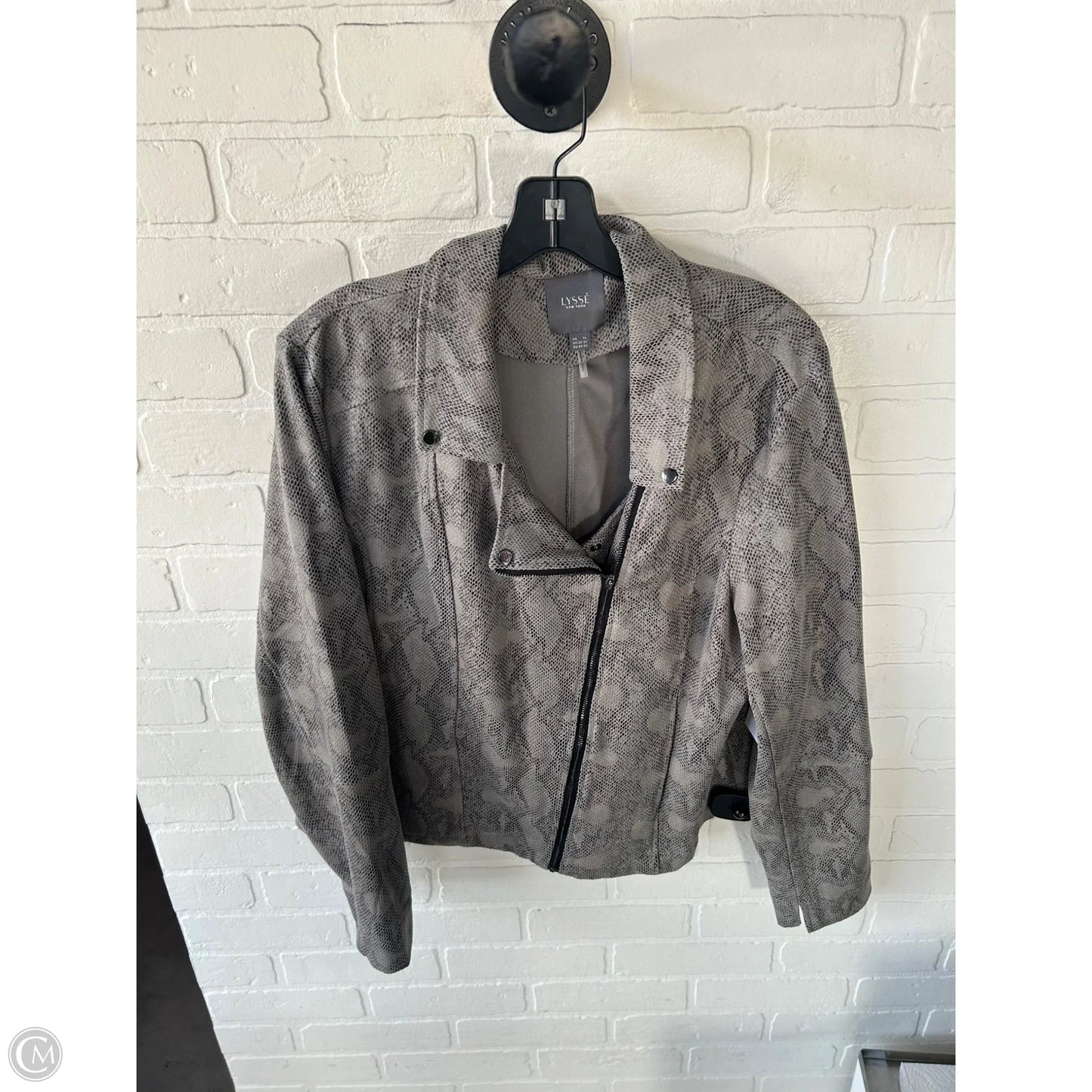 Jacket Moto By Lysse In Grey, Size: Xl