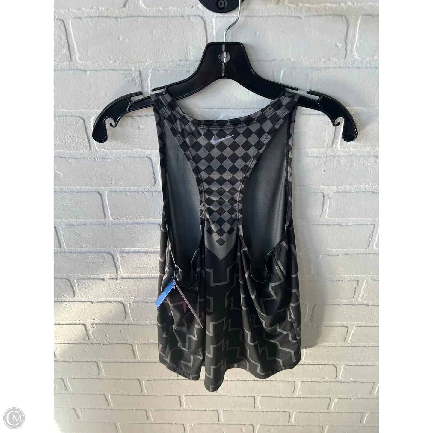 Athletic Tank Top By Nike In Black & Grey, Size: M