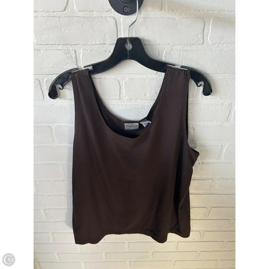 Top Sleeveless By Chicos In Brown, Size: Xl