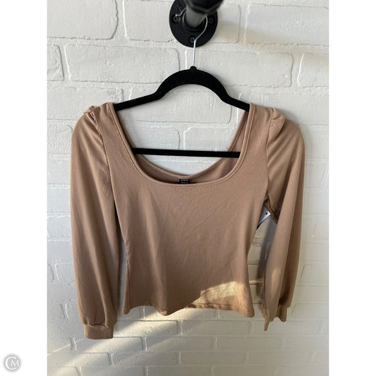 Top Long Sleeve Basic By Shein In Brown, Size: Xs