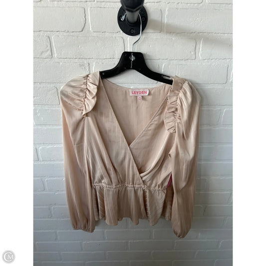 Blouse Long Sleeve By Cmc In Tan, Size: Xs