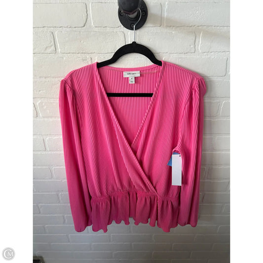 Top Long Sleeve By On 34th In Pink, Size: M