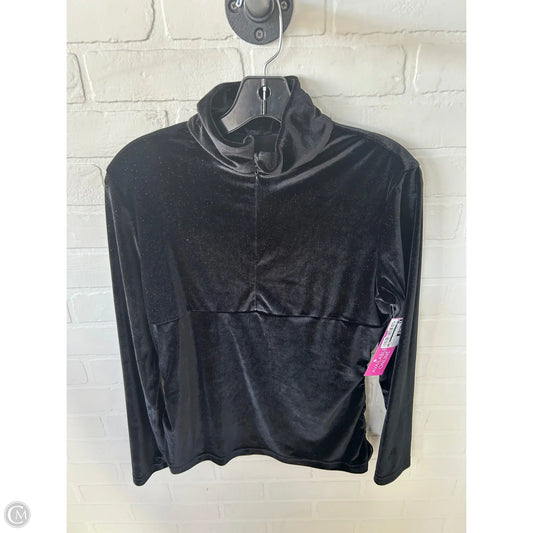 Athletic Top Long Sleeve Collar By Cma In Black & Silver, Size: M