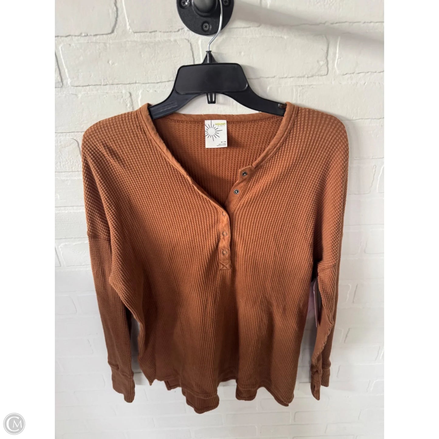 Top Long Sleeve By Offline By Aerie In Brown, Size: M