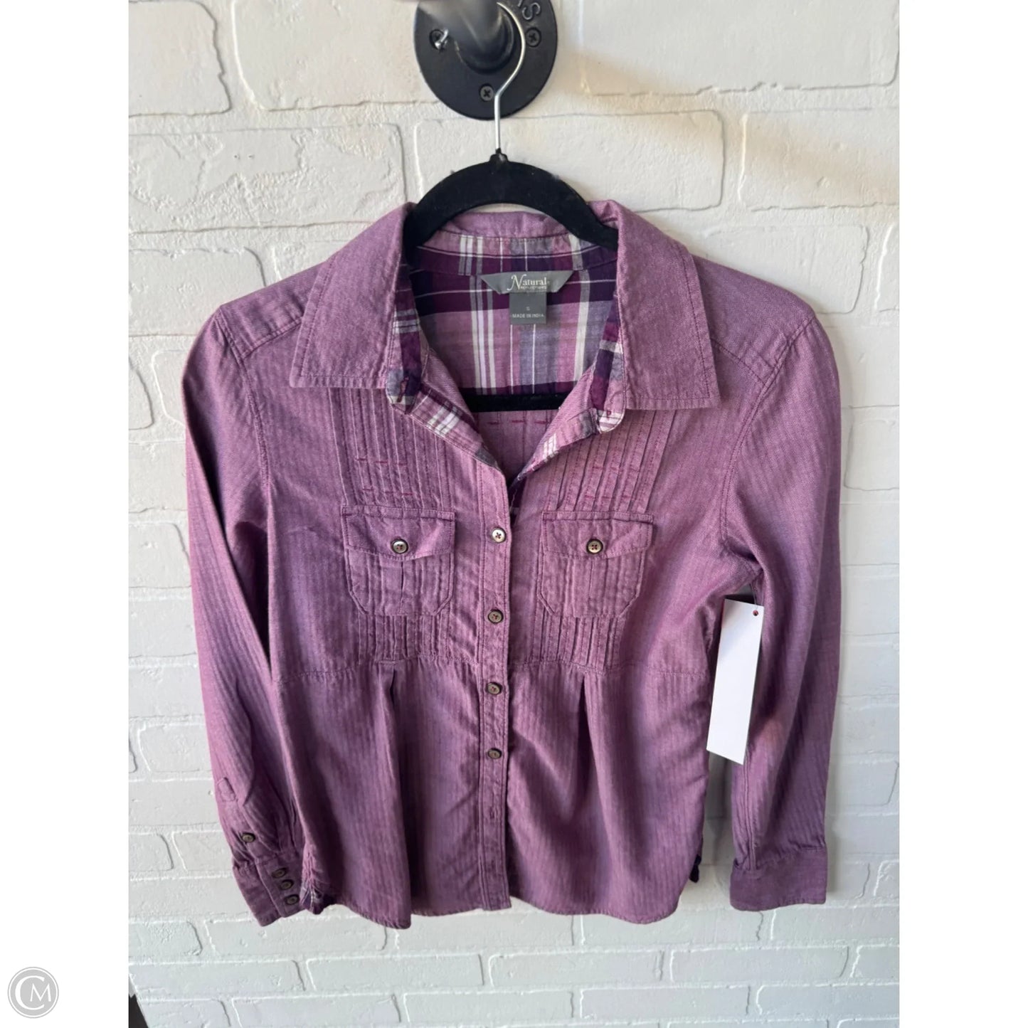 Top Long Sleeve By Natural Reflections In Purple, Size: S