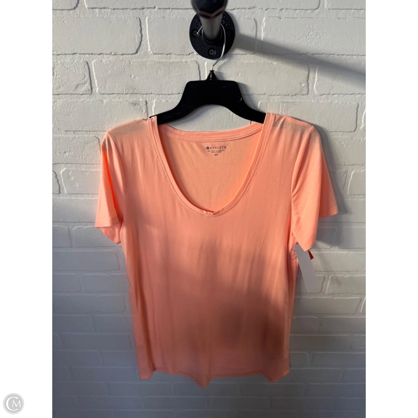 Athletic Top Short Sleeve By Athleta In Orange, Size: M