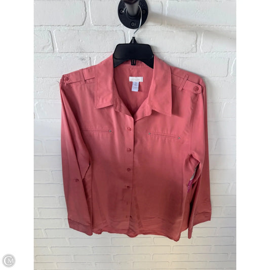 Blouse Long Sleeve By Chicos In Orange & Pink, Size: Xl
