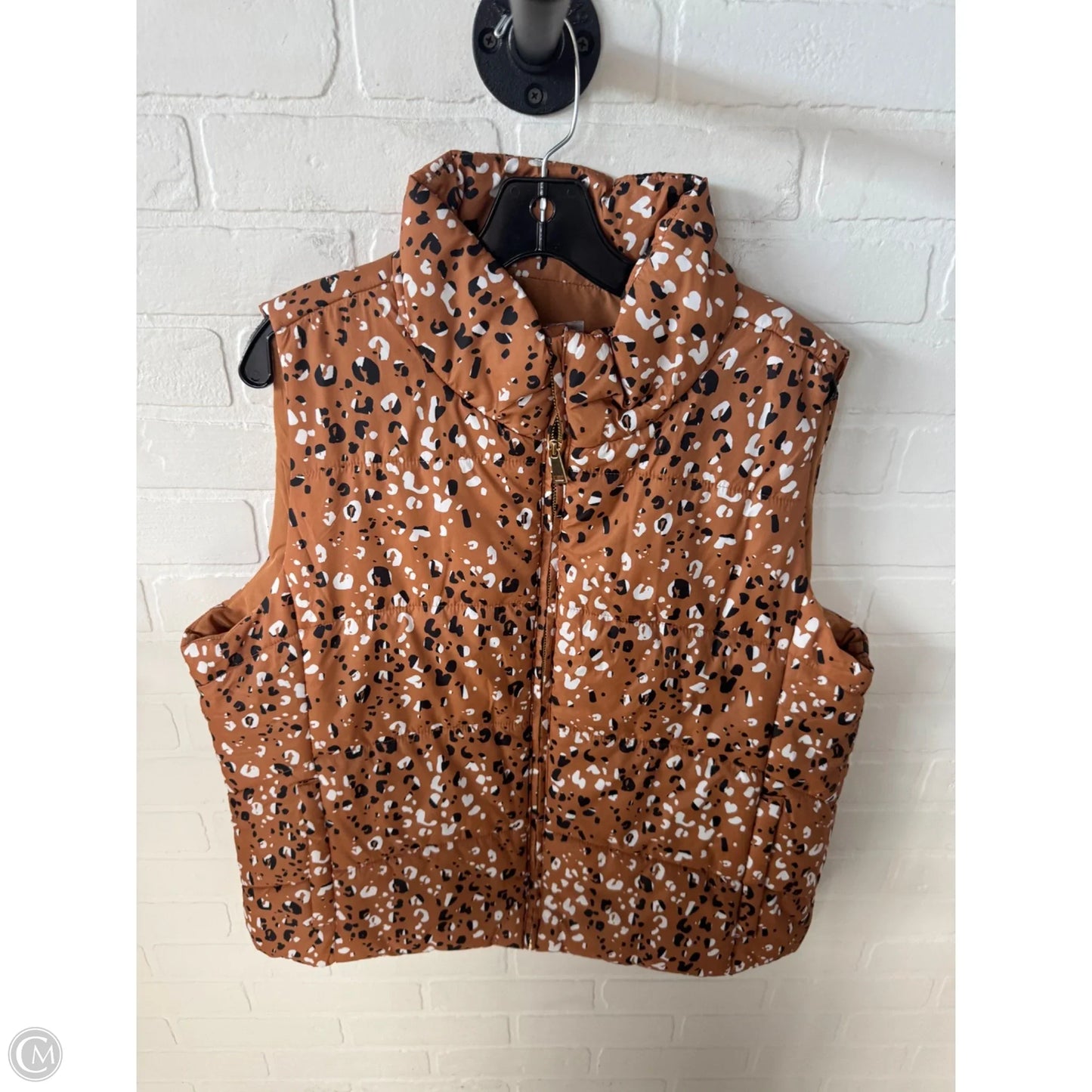 Vest Puffer & Quilted By Loft In Brown & White, Size: Xl