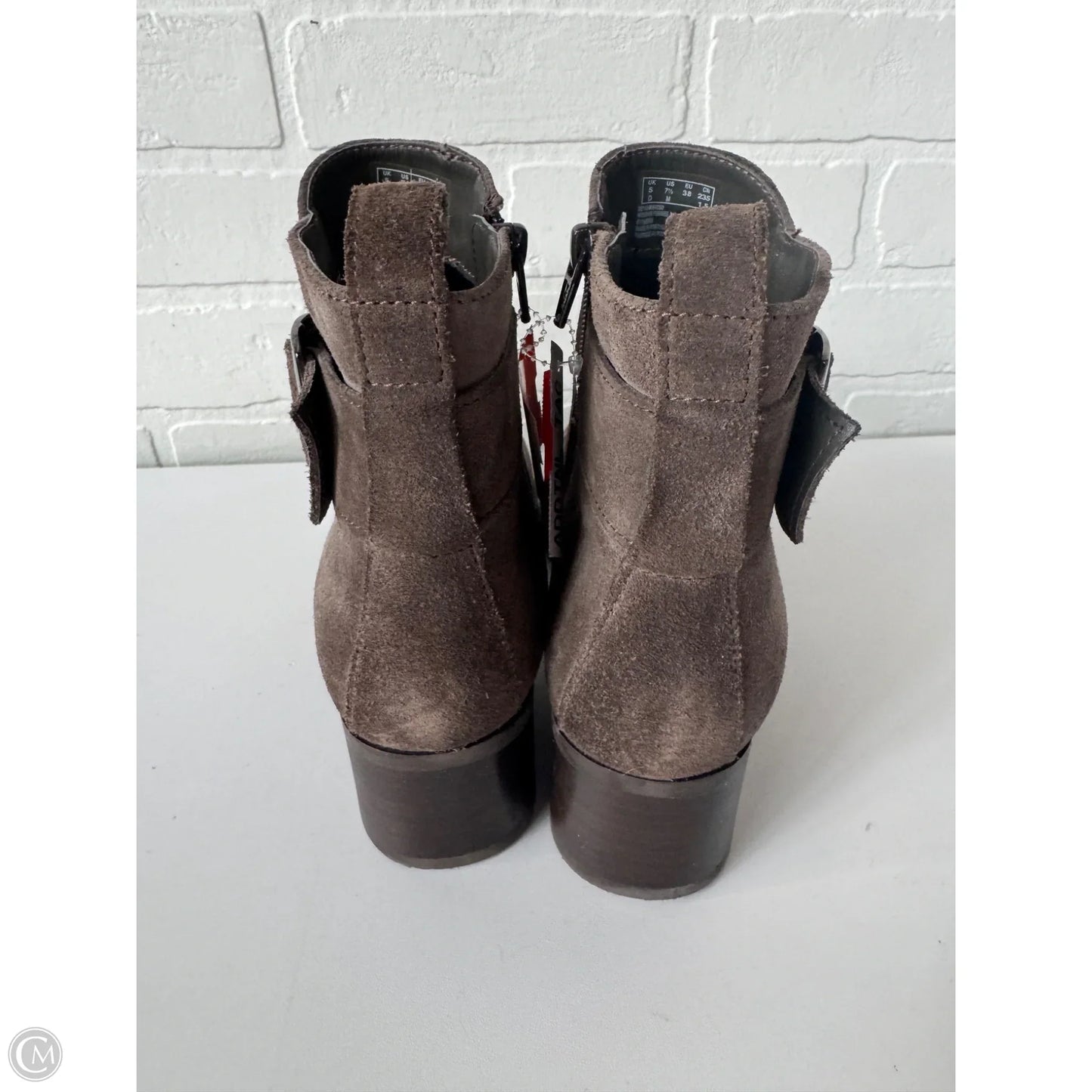 Boots Ankle Heels By Clarks In Brown, Size: 7.5
