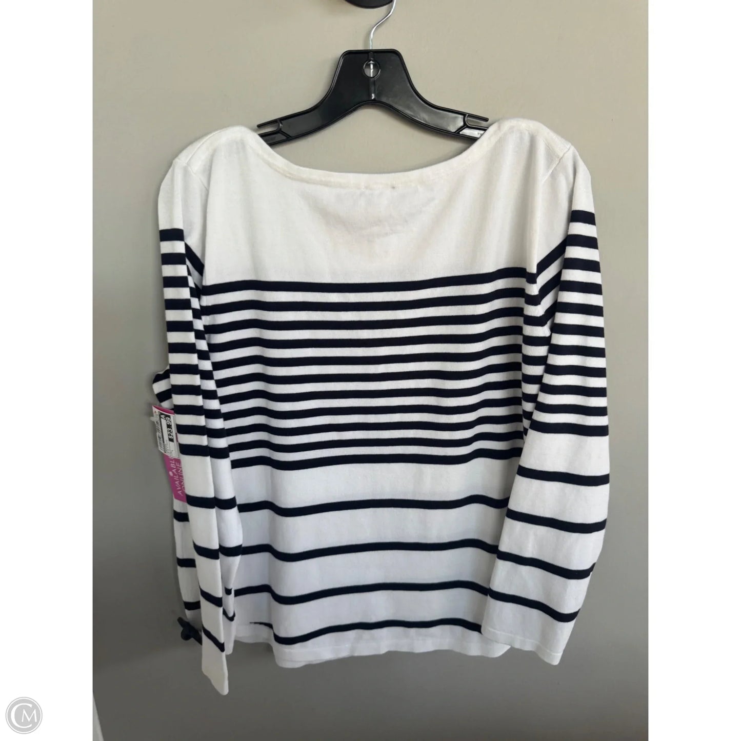 Sweater By Chicos In Blue & White, Size: L